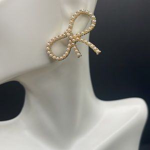 Faux Pearl Gold Plated Earrings